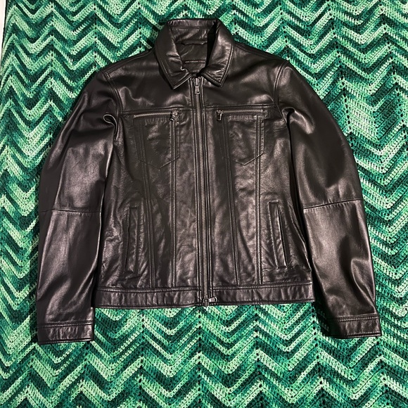 Black John Varvatos leather jacket